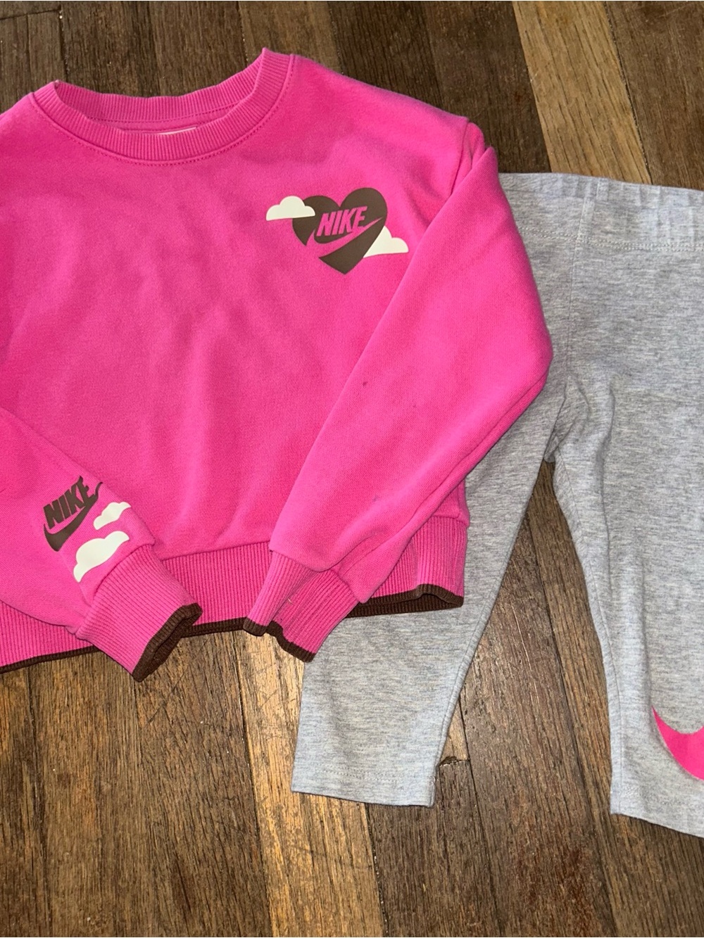 Nike Kids Hot Pink Sweatshirt with Gray Leggings